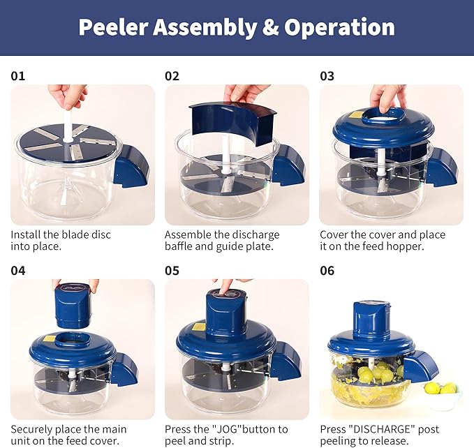 Automatic Grape Peeler Machine, Automatic Electric Fruit Peeler Machine Rechargeable with Stainless Steel for Grape Garlic Tomato Home Use