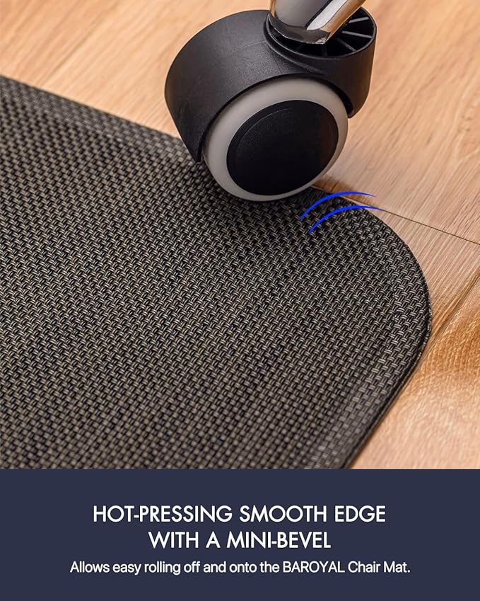Baroyal Office Chair Mat for Hardwood Floor Under Desk Computer Rolling Chair Mat for Wood/Tile Floor Non-Slip Heavy Duty Desk Rug PVC Plastic Hard Floor Protector 36" x 48" (Espresso)