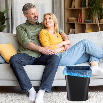 Amyhill 10 Pcs Small Trash Can 2 Gallon Plastic Garbage Can Small Waste Basket for Bathroom Office Kitchen Living Room Bedroom Home Under Desk (Black)