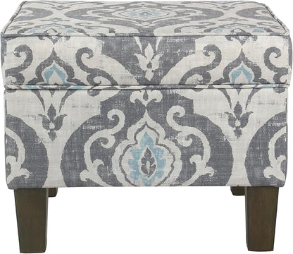 Spatial Order Home Decor | Dinah Collection Modern Storage Ottoman | Ottoman with Storage for Living Room & Bedroom(Blue Slate)