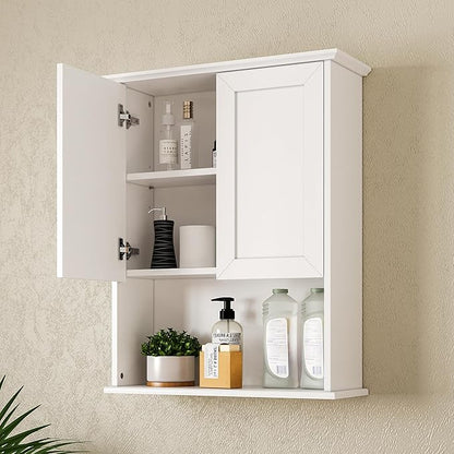 Bathroom Wall Cabinet, Over The Toilet Storage Cabinet, 23x29 Inch Medicine Cabinet with 2 Door & Adjustable Shelves, Bathroom Cabinet Wall Mounted for Laundry Room, Kitchen, Small Spaces