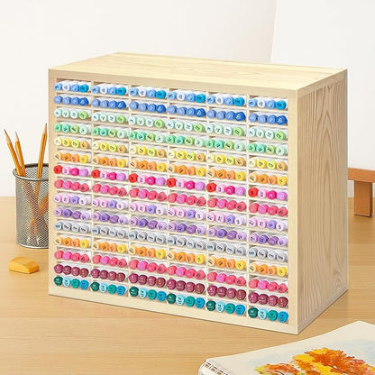 PROLEE Marker Storage Organizer for 360 Markers,Wooden Alcohol Marker Holder with 90 Slots,Markers Pens Pencils Art Supply Storage Rack for Desk Home Classroom Office Decor