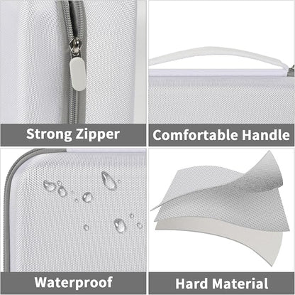 Case Compatible with Brother P-Touch PTD220 210 Home/Office Everyday Label Maker, Storage Holder Carrying Organizer for Label Tapes, AC Adapter, Charging Cables (Box Only) - White