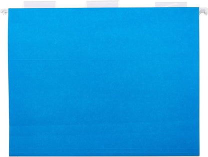 Amazon Basics Hanging File Folders with Adjustable Tabs, Sturdy Expandable Document Organizer, Letter Size, Assorted Colors, 25-Pack