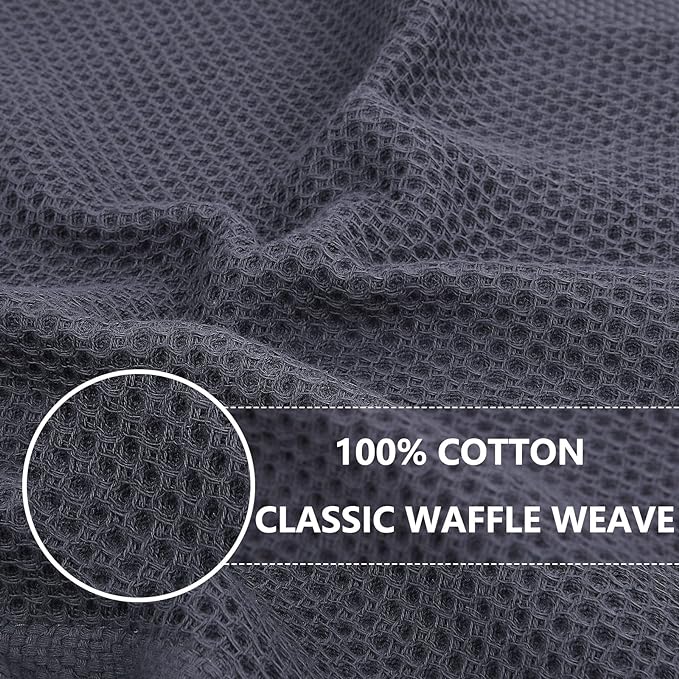 Homaxy 100% Cotton Waffle Weave Kitchen Dish Cloths, Ultra Soft Absorbent Quick Drying Dish Towels, 12 x 12 Inches, 6-Pack, Mixed Color