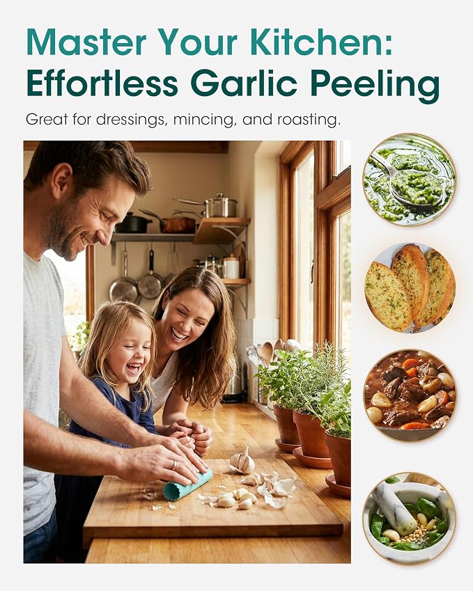 Silicone Garlic Peeler Tube(3pack) - Roller Garlic Peeling Tool for Quick Skin Removal, Odor-Free Hand Garlic Stripper Kitchen Gadget for Meal Prep & Cooking