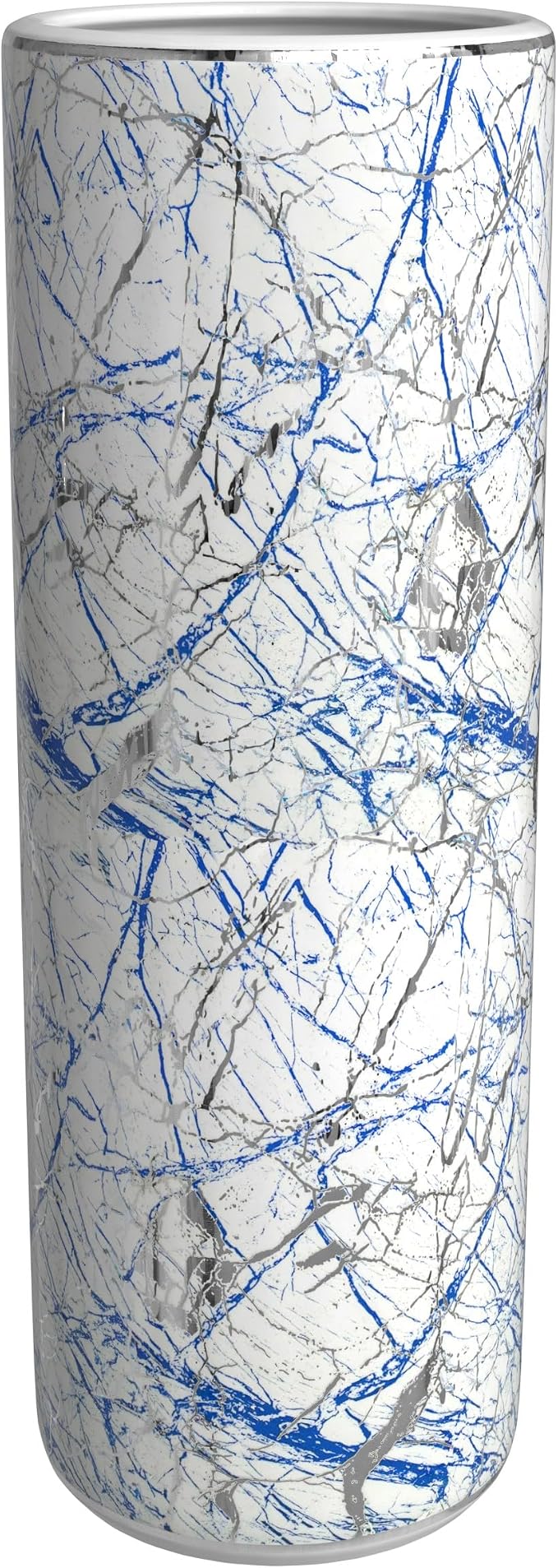 Red Lantern 24" Abstract Blue & Silver Umbrella Stand