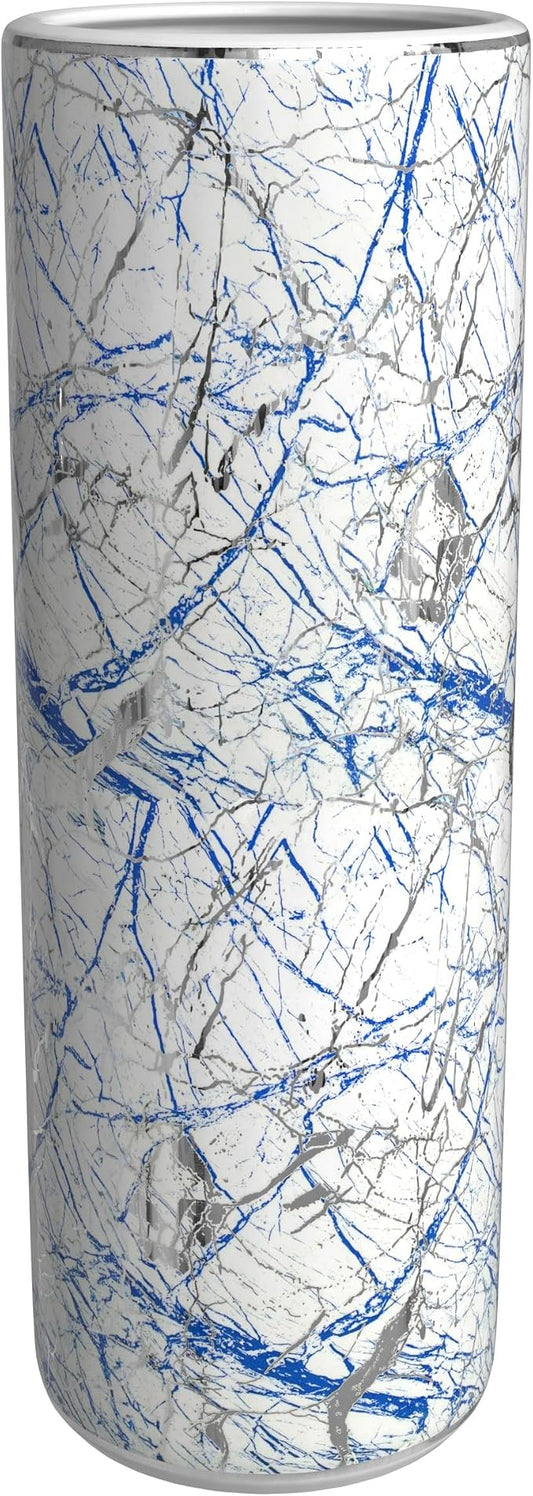 Red Lantern 24" Abstract Blue & Silver Umbrella Stand