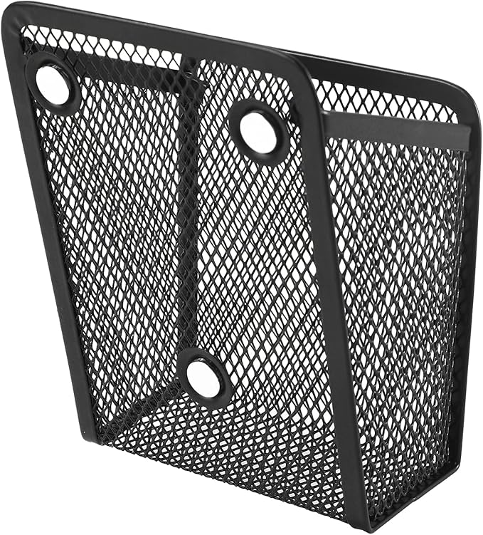 Magnetic Pencil Holder,Mesh Stainless Steel Pen Basket, Metal Writing Utensil Storage Organizer for Whiteboard,Blackboard,Kitchen, Locker, Home, or Office