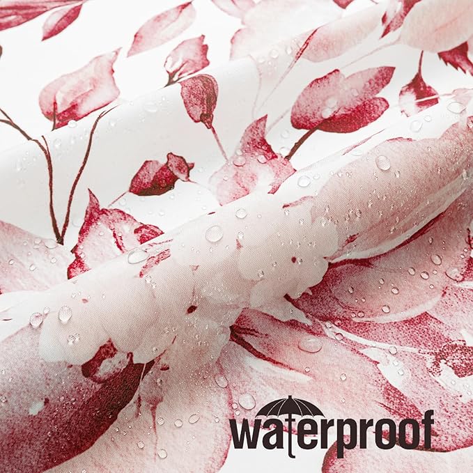 Gibelle Pink Eucalyptus Shower Curtain, Watercolor Plant Leaves with Floral Bathroom Shower Curtain Set, 72x72