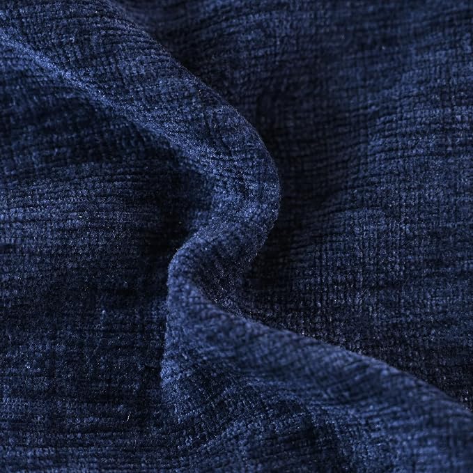 CaliTime Throw Pillow Covers Decorative 18 X 18 Inches Pack of 4 Cozy Chenille Cushion Cases for Couch Sofa Bed Living Room Home Navy Blue