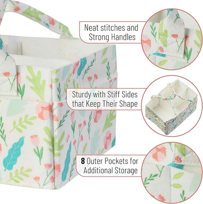 Mr. Pen- Baby Diaper Caddy Organizer, Blooming Palette, Nursery Storage Bin and Car Organizer for Diapers and Baby Wipes