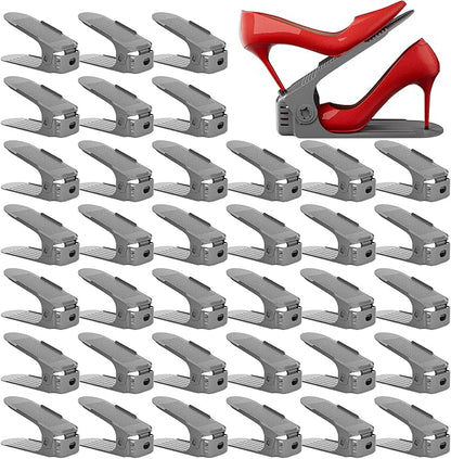 Neprock Shoe Slots Organizer for Closet, Shoe Storage Organizer Shoe Slots Organizer, Shoe Rack Organizer Space Saver Organizador De Zapatos for Closet Organization(36 Pack)(Grey)