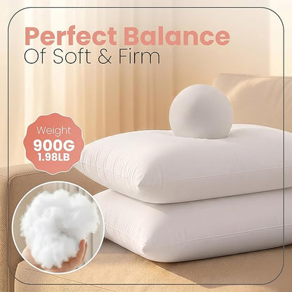 Utopia Bedding 20x26 Pillow Inserts, Set of 2, White – Indoor Decorative Throw Pillows for Bed, Sofa & Couch – Soft, Supportive & Fluffy Cushion Inserts