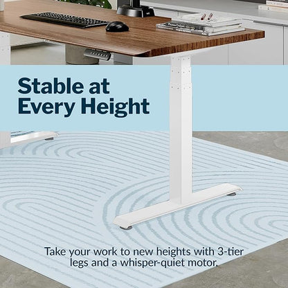 Vari ComfortEdge 48x30 Inch Electric Standing Desk – Height Adjustable Sit Stand VariDesk with Memory Presets, Sloped Edge, 220 LB Capacity + Tool-Free Assembly (Walnut)
