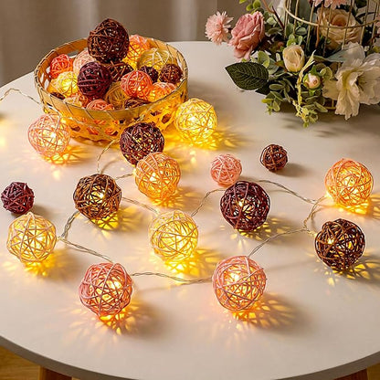 Patelai 36 Pcs Wicker Rattan Balls Decorative Balls for Vase Centerpiece Bowls Orbs Filler for Home Decor,4 Sizes(Boho,2.4'',2'',1.6'',1.2'')