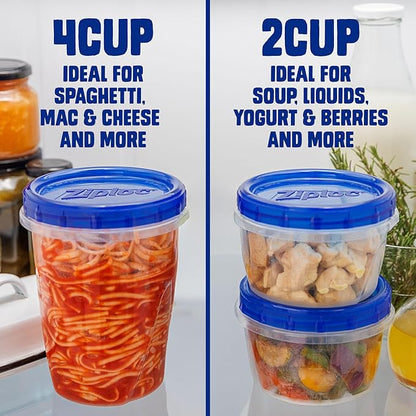 Ziploc Brand Twist n Loc Food Storage Containers, Leak Resistant Design, Small and Medium Round, Variety Pack, 5 count