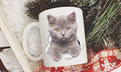 Winston & Bear British Shorthair Cat Mug - Grey Kitten Ceramic Coffee Mug - Perfect British Shorthair Cat Gifts - Funny British Shorthair Kitty Cat Coffee Mug for Cat Lovers (15oz)