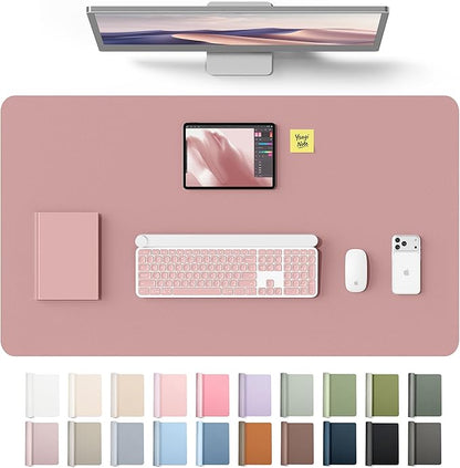 YSAGi Leather Desk Protector, Office Mat, Large Mouse Mat, Non-Slip PU Leather Blotter, Laptop Desk Mat, Waterproof Writing Pad for Office and Home(Pale Mauve, 40" x 24")