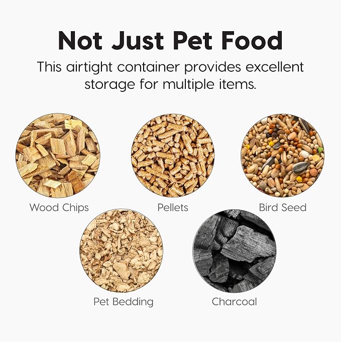 IRIS USA Dog Food Storage Container, Airtight Lid, Up to 13 Pounds Pet Food Storage, Versatile Pet Food Bin, Treats, BPA Free, Smoke