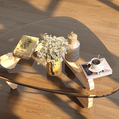 Coffee Table for Living Room Mid Century Modern Center Small Table, Original Transparent(32 Inch)