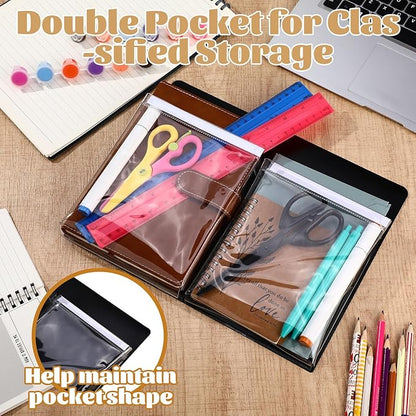 8 Pack Magnetic File Holder for Refrigerator 12 x 9.5 Inch Hanging Paper Organizer Black Board Organizer with 2 Magnetic Pocket Office Supplies Storage for Notebooks Planners Mail Letters