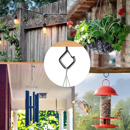 15 Pcs Black Eye Hooks Screw Heavy Duty,Ceiling Hooks for Hanging Plants,String Lights,Cup,Wind Chime,Bird Feeders. Plant Hanger Indoor&Outdoor