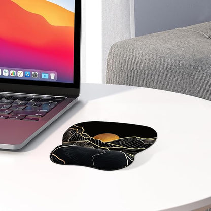 EooCoo Ergonomic Mouse Pad with Wrist Support, Mousepad with Memory Foam Wrist Rest and Non-Slip Base for Laptop, Cafe, Home & Office, 9.64 x 8.26 in Office Desk Accessories