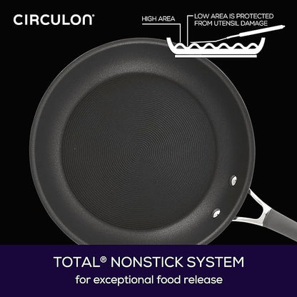 Circulon 83903 Radiance Hard Anodized Nonstick Cookware Pots and Pans Set, 10 Piece, Gray