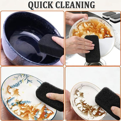 Taeku Natural Kitchen Sponge, 6 Pack Heavy Duty Scrub Cellulose Sponge Premium Multifunction Eco Friendly Cleaning Sponges for Dishes (Dark)