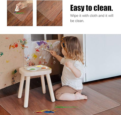 Kuyal Clear Chair mat for Hardwood Floor 36 x 55 inches Transparent Floor Mats Wood/Tile Protection Mat for Office & Home (36" X 55" Rectangle)