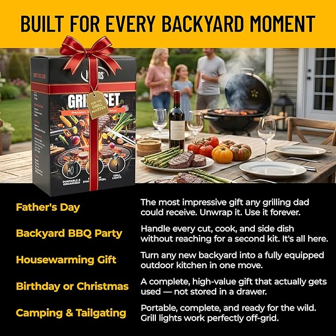 Kaluns 236 PCS Ultimate Grill Master Gift Set – Complete BBQ Accessories Kit with Virtually Everything Needed for Grilling, Smoking & BBQ