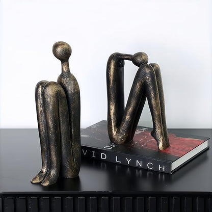 Book Ends,Resin Non Skid Bookends for Heavy Books,Bookends for Shelves Decorative,Creative Shelf Decorations to Hold Books for Home,Office Desk,Bookshelf,Study，1Pair/2Piece 11''