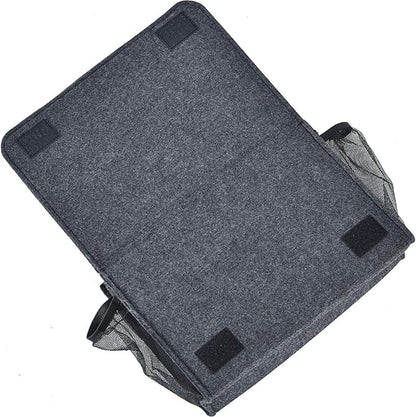 Zafit Bedside Caddy, Large Size Bedside Storage Organizer Bedside Organizer Caddy for Magazine Remotes Phone (13.4'' x 18.1'' Plus Size, Dark Grey)