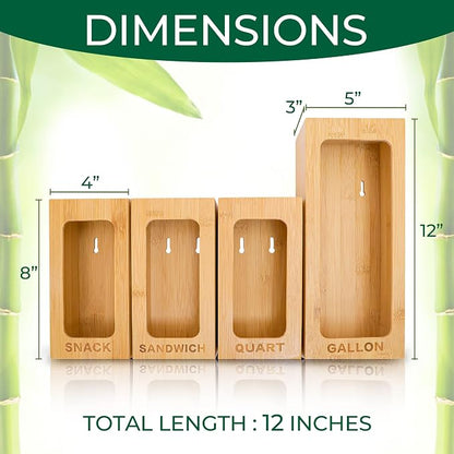 PALM NAKI Drawer Organizer for Bags, Kitchen Plastic - Bag Storage, Gallon, Quart, Snack & Sandwich Sizes