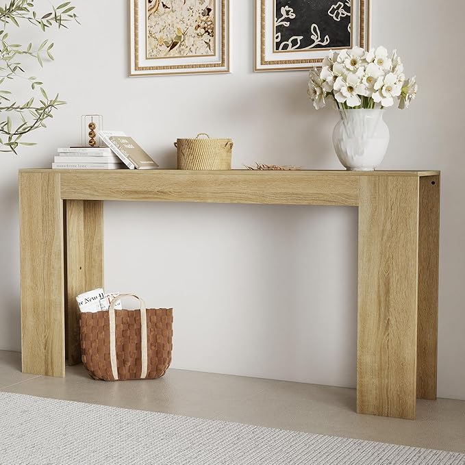 Spaco 63'' Narrow Long Console Table,Farmhouse Entryway Table Sofa Table with Storage,Wood Behind Couch Table for Living Room, Hallway,Foyer