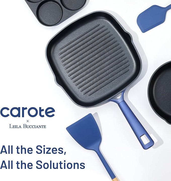 CAROTE 31PCS Pots and Pans Set, Nonstick Cookware Set Kitchen Non Stick Induction Titanium Cookware Non-toxic Granite Cooking set, PFOA Free