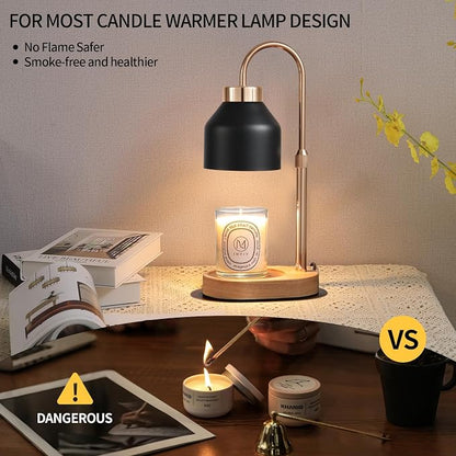 MEIXISUE Candle Warmer Lamp with Dimmer and Timer,Home Decor Lamp for Scented Jar,Electric Wax Melt Warmer,Mother's Day/Birthday for Mom/Wife,Adjustable Height,with 2 Bulbs