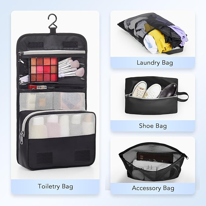 10 Set Compression Packing Cubes for Travel Essentials,Compressible Expandable Packing Cubes for Suitcase,OlarHike Luggage Garment Bags for Travel,Handy Helper for Organizing Clothes(Black)