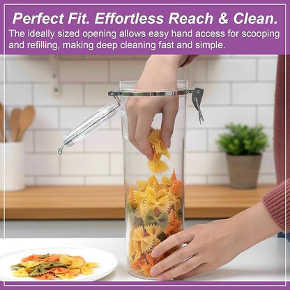 Amazing Abby - Cathy - 60-Ounce Plastic Canister (Set of 3), Plastic Airtight Container for Spaghetti and Pasta, Stackable, BPA-Free, Shatter-Proof, Perfect for Home and Commercial Use