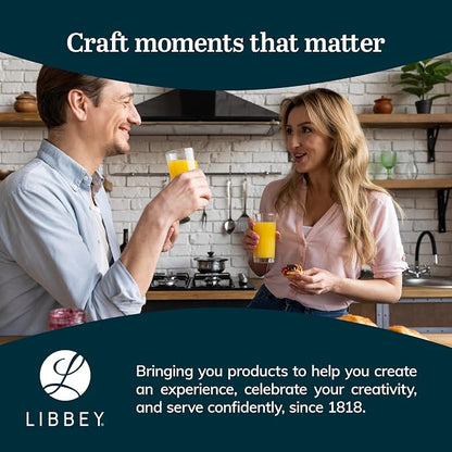 Libbey Province 24-Piece Glasses Drinking Set, Ideal Dining Glassware Sets, Glass Tumbler Set with Lines, Dishwasher Safe Glass Sets For Drinking