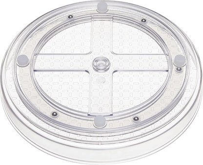 Amazon Basics Clear Rotating Lazy Susan Turntable Organizer for Condiments, 9-Inch (Pack of 16)