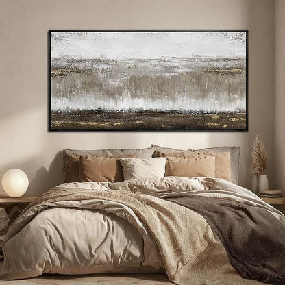 Artexist Neutral Wood Wall Decor Abstract Wall Art Contemporary Canvas Prints 29"x58" Large Posters for Living Room Kitchen Pictures