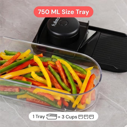 Fullstar Essential Mandoline Slicer for Kitchen - Space-Saving 4-in-1 Fruit Cutter, Cucumber Slicer, Julienne Peeler, Cheese Grater