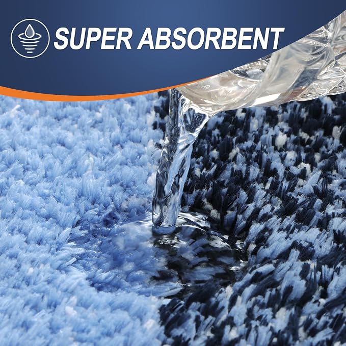 OLANLY Bathroom Runner Rugs Mat 47x24, Extra Soft Absorbent Microfiber Bath Rugs, Rubber Backing, Quick Dry, Washable Long Bath Mats for Bathroom Floor, Tub and Shower, Home Decor Accessories, Navy