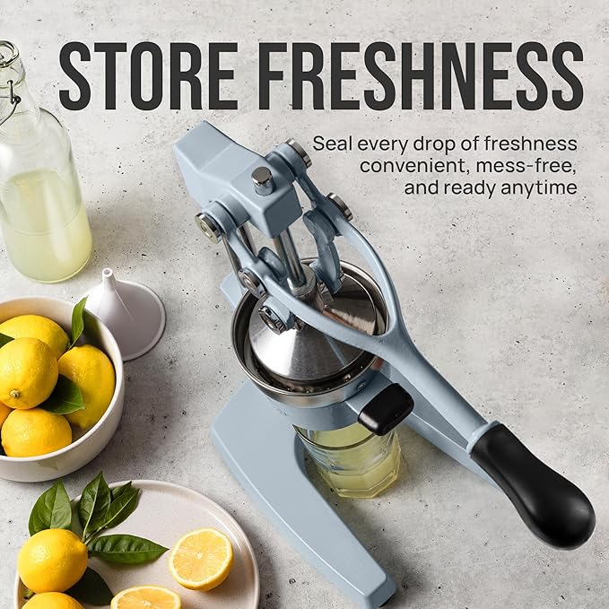Zulay Kitchen Cast Iron Juicer - Heavy Duty Manual Juicer with Detachable Strainers for Easy Cleaning, Orange Juice Press for Citrus Fruits, Perfect for Bartenders, Juice Lovers & Health Enthusiasts