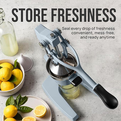 Zulay Kitchen Cast Iron Juicer - Heavy Duty Manual Juicer with Detachable Strainers for Easy Cleaning, Orange Juice Press for Citrus Fruits, Perfect for Bartenders, Juice Lovers & Health Enthusiasts