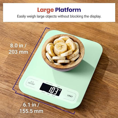 Etekcity Food Kitchen Scale, Digital Grams and Ounces for Weight Loss, Baking, Cooking, Keto and Meal Prep, Large, Green