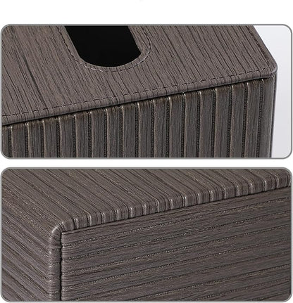 MEIBOOCH PU Leather Tissue Box Cover Square Tissue Box Holder with Magnetic Closure (Dark Brown)
