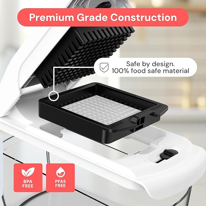 Fullstar The Original Pro Chopper - Vegetable Chopper and Slicer, Food Chopper with Container, Fruit Slicer, Kitchen Gadgets & Gifts, Home Essentials (6 in 1, White)